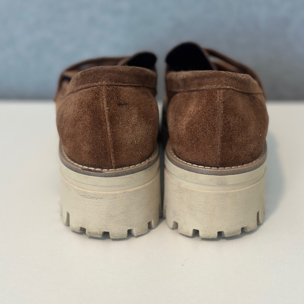 Gianluca Pisati Women’s Brown Suede Lug-Sole Penny Loafers - Picture 4 of 8